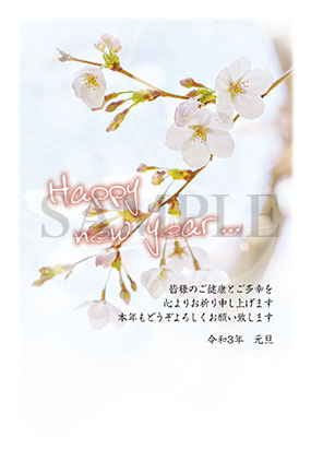 桜の写真年賀状2021