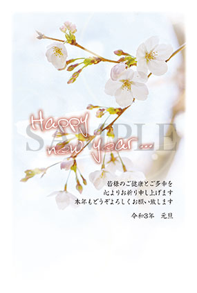 桜の写真年賀状2021